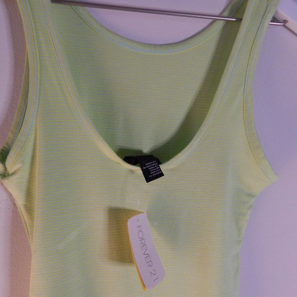 Blue & Neon Green Striped Bodysuit - Picture 3 of 5
